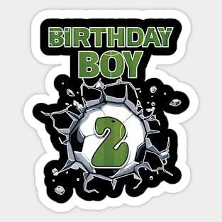 2nd Birthday Boys Soccer player Gift For Boys Kids toddlers Sticker